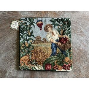 C&F Home 13" X 13"‎ Farmer Boy Needlepoint Wool Blend Accent Pillow Cover